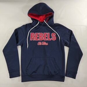 Ole Miss Rebels Hotty Toddy Mens Sz‎ S Colosseum Pullover Pocket Hoodie EUC